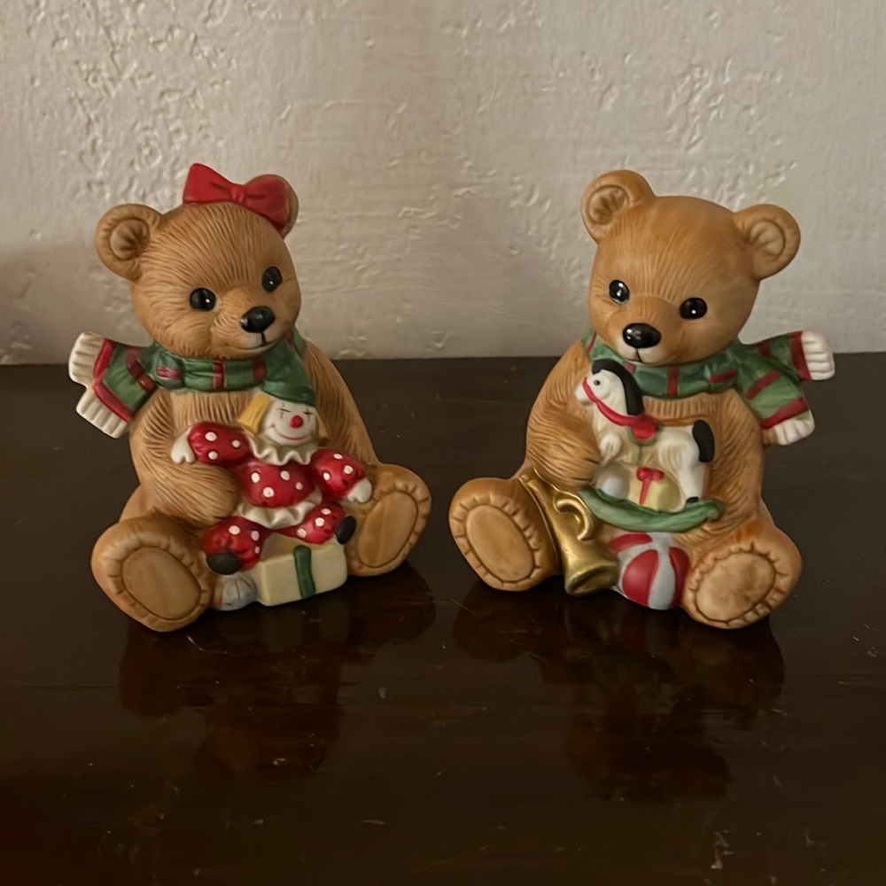 Homeco vintage Christmas, teddy bears
